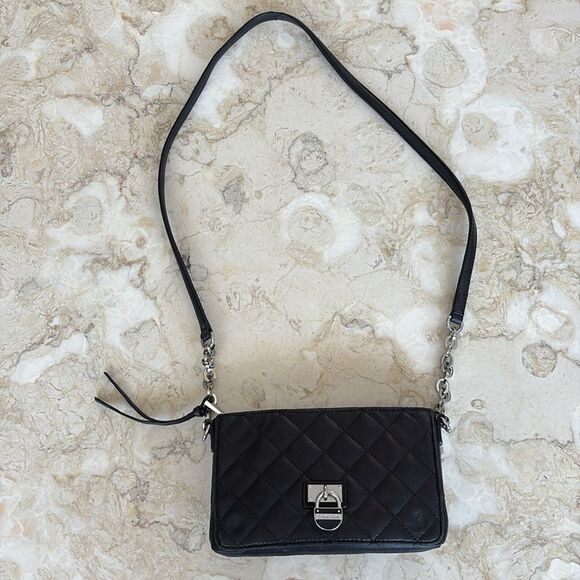 Calvin Klein Quilted Lambskin Leather Padlock & Chain Strap Mini Crossbody Bag - Picture 15 of 15